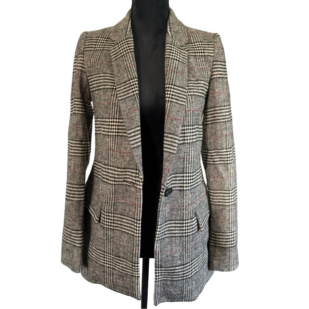 The Drop Plaid Tailored Longline‎ Blazer Coat